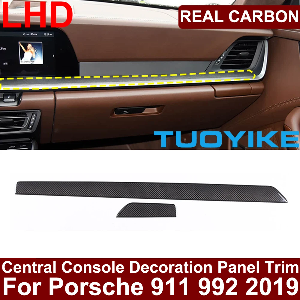 lhd-car-real-dry-hard-carbon-fiber-interior-central-console-decoration-panel-cover-trim-sticker-frame-for-porsche-911-992-2019