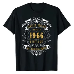 56 Years Old 56th Birthday Made Born In 1966 Men Women Idea T-Shirt Family Match Outfits Graphic Tee Tops Vintage Style Apparel