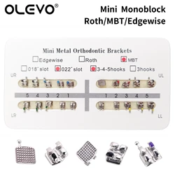 20Pcs/Kit Orthodontics Braces For Teeth Dental Metal Bracket Monoblock Mini Roth MBT Edgewise 022 018 Slot 3/345 Hooks