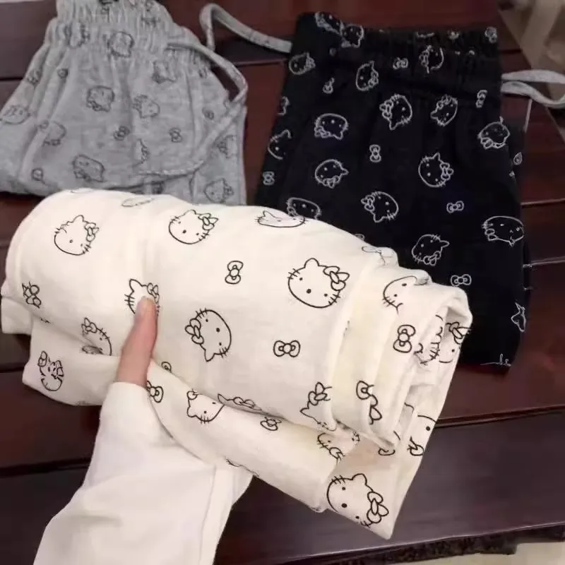 

Женские повседневные брюки Sanrio: мягкие, свободные, изогнутого кроя, для весны и осени