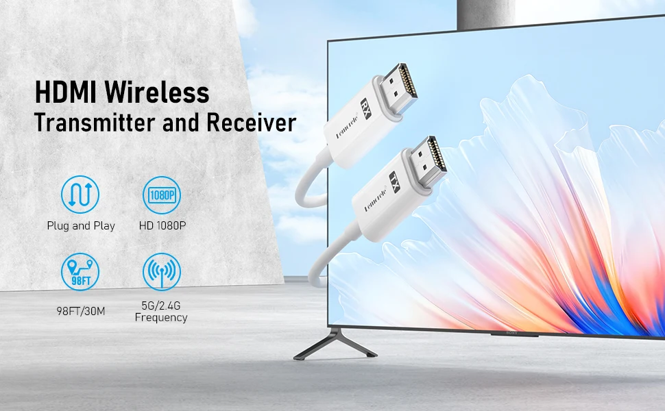 Kit Trasmettitore E Ricevitore HDMI Wireless 50m – Dual Band 5GHz, Plug&Play Per PC A TV E Proiettori