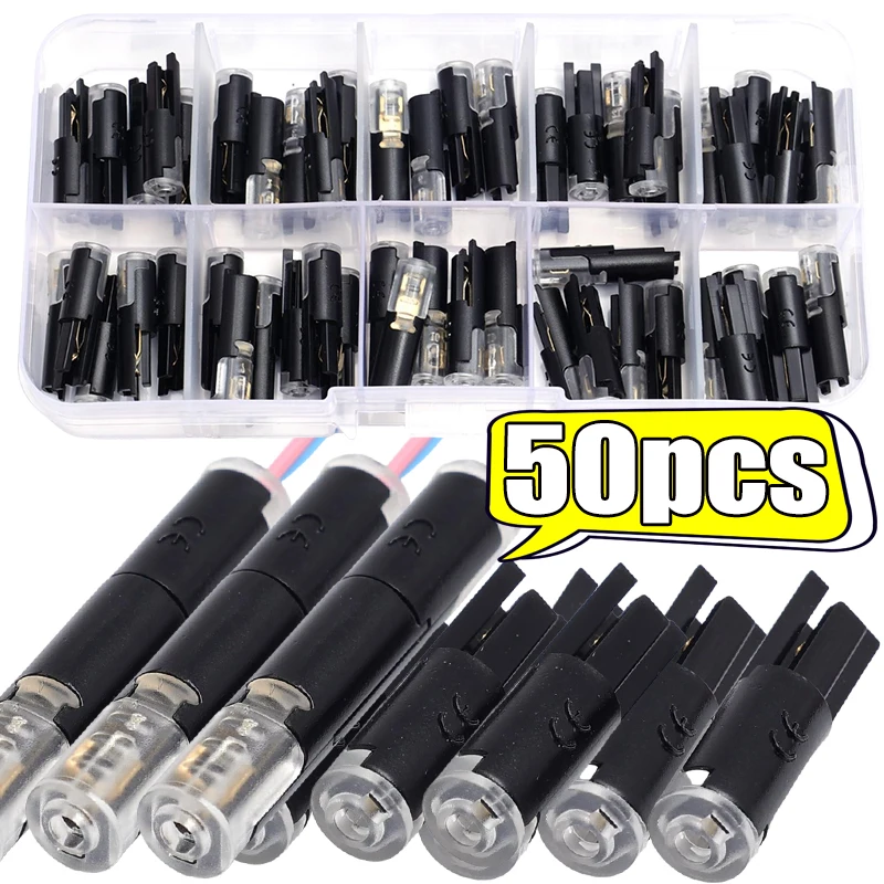 

Car LED Light D1 Quick Wire Connectors 22-18AWG Low Voltage Electrical Connector No Soldering No Crimping Splice Terminals 50pcs