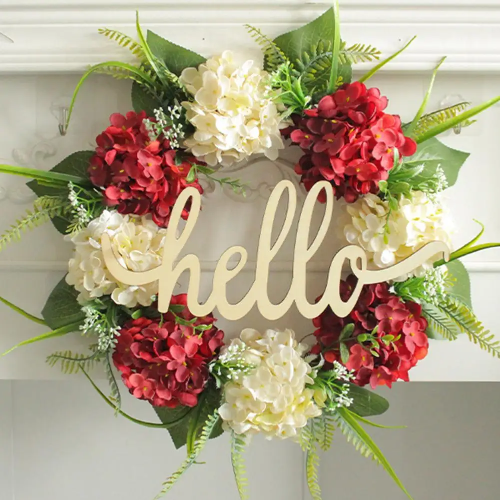 Hanging Door Wreath  Chic Hydrangea Bright Color  Home Party Front Door Hanging Wreath Home Decoration