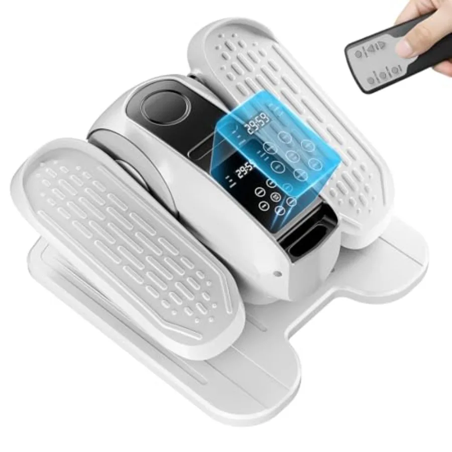 ماكينة تمرين بيضاوية الشكل تحت المكتب، جهاز تمرين ساق بيضاوي صغير كما رأينا على شاشة التلفزيون، جهاز تمرين بدواسة كهربائية أثناء الجلوس لـ S