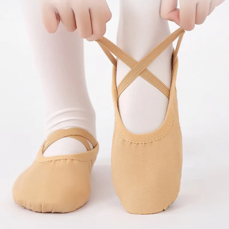 Leather Fabric Ballet Dance Shoes for Women Girls Soft Sole Cat Paw Practice Shoes Comfortable image 3