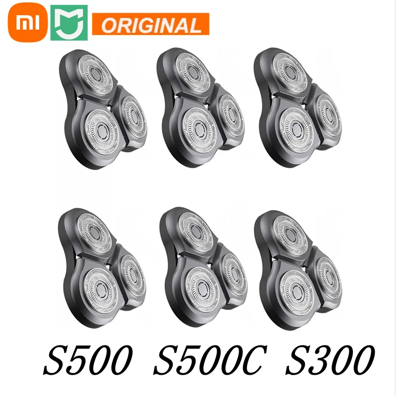 Mijia S500 S500C S300 용 100% Xiaomi 전기 면도기 헤드 건식 습식 면도기 수염 트리머 교체 면도날