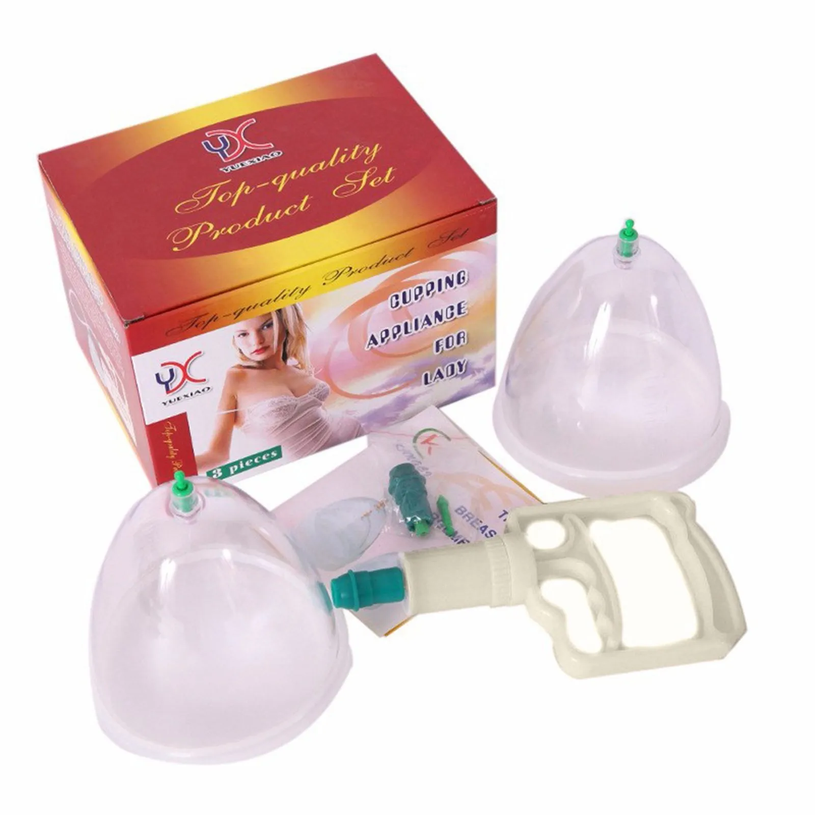 Breast 2 Cups System Breast Enlargement Massager Breastfeeding Suction