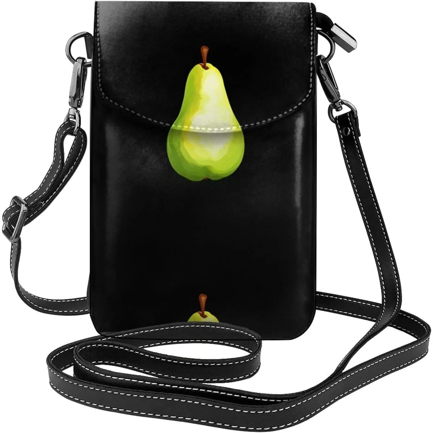 

Женский мобильный телефон с принтом груши в стиле ретро, кожаная крайняя плоть, откидная крышка через плечо, небольшой регулируемый плечевой ремень