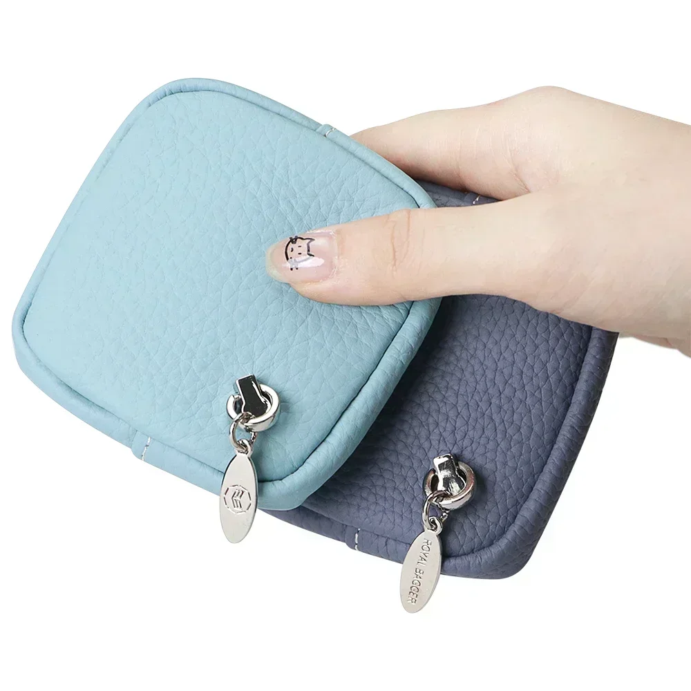 URBAN MASTERMini Lychee Pattern Coin Purse, Solid Color Buckle Key Earphone Storage Bag, Casual Change Pouch for Daily Use 1944