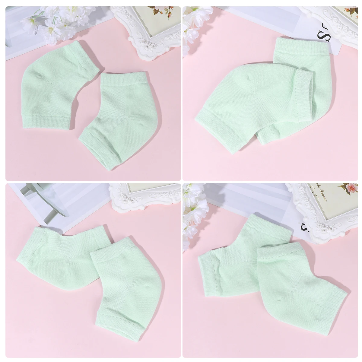 

Moisturizing Gel 2 Pairs Anti crack Heel Breathable Ankle Socks for Men Women Plantar Fasciitis Socks Foot Care Tools Polyester