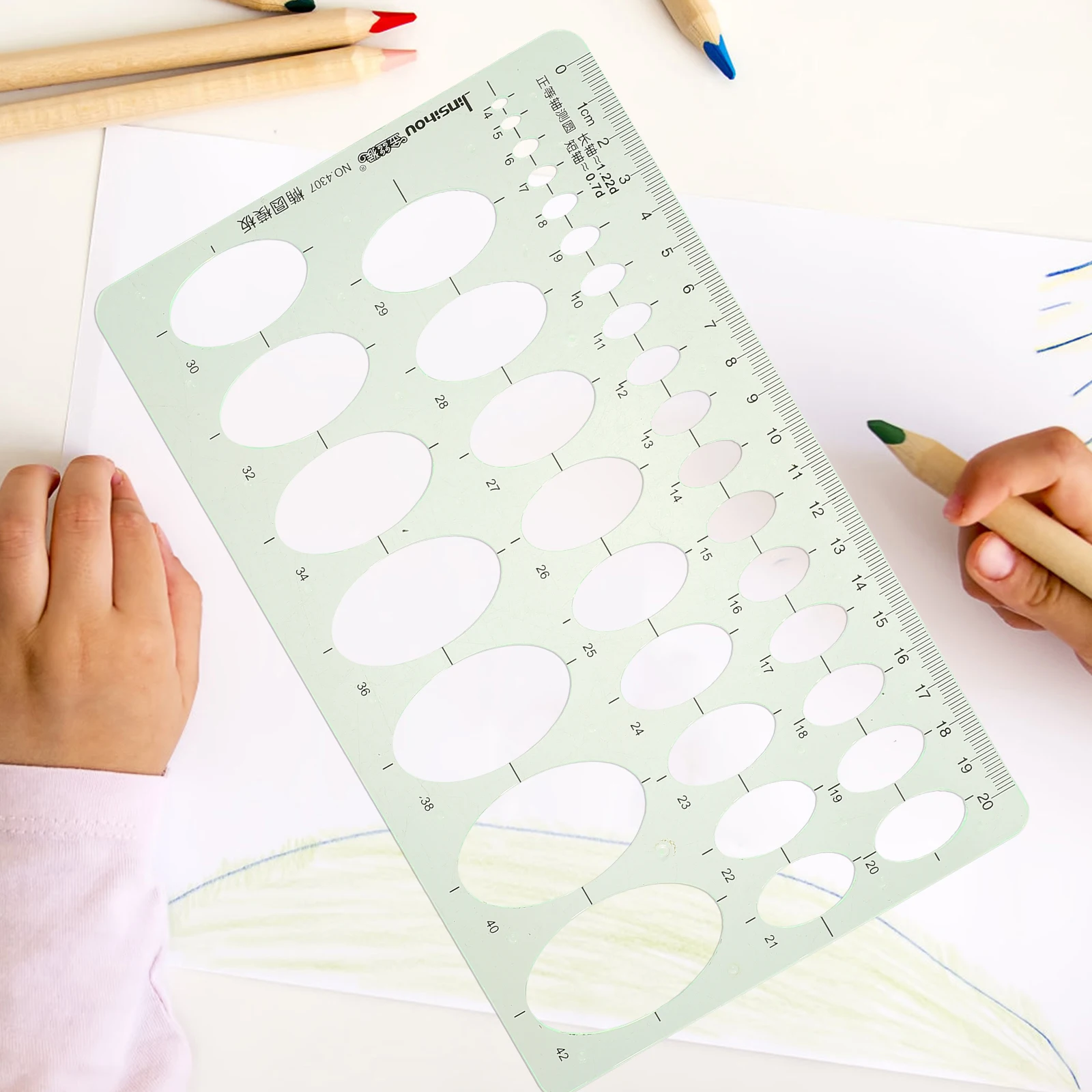 4 Pcs Round Geometric Drawing Template Ruler Stencils for School Plastic Drawings Design Templates