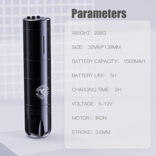 Imagen 2 del producto Dragonhawk X3 Kit completo pluma de tatuaje inalámbrica 2 baterías pistolas completas 20 máquina de tatuaje rotativa para principiantes conjunto suministros de maquillaje