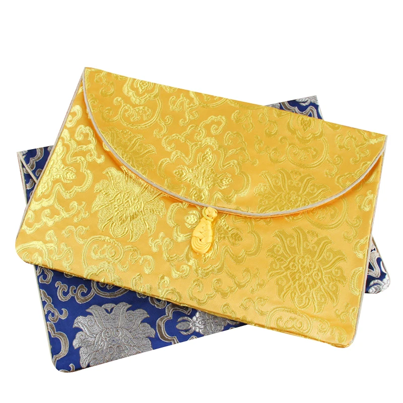 Retro Scripture Bag Book Buddhist Scripture Large-capacity High-end Chinese Style Rich Flower Dragon Pattern Jewelry Storage Bag