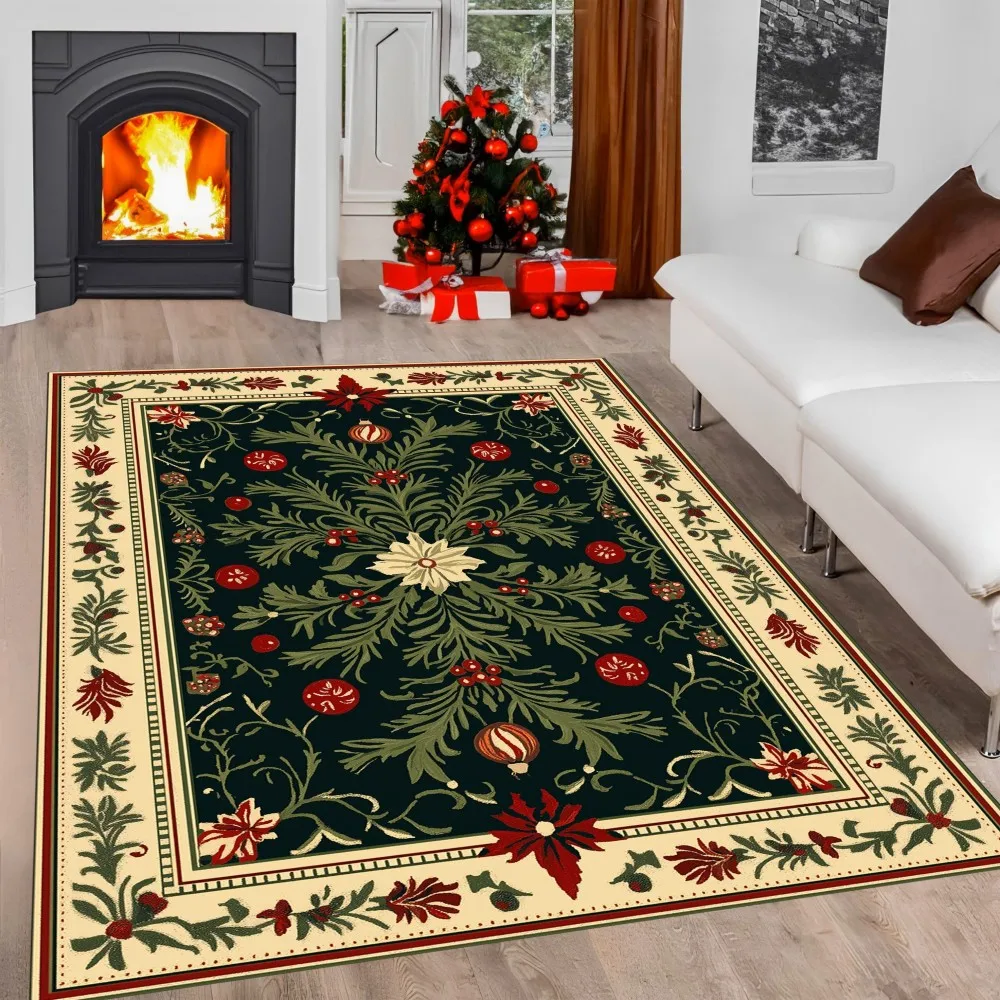 Entrance Door Mat Christmas Nutcracker Soldier Printed Soft Welcome Doormat Non Slip Floor Carpet for Hallway Balcony