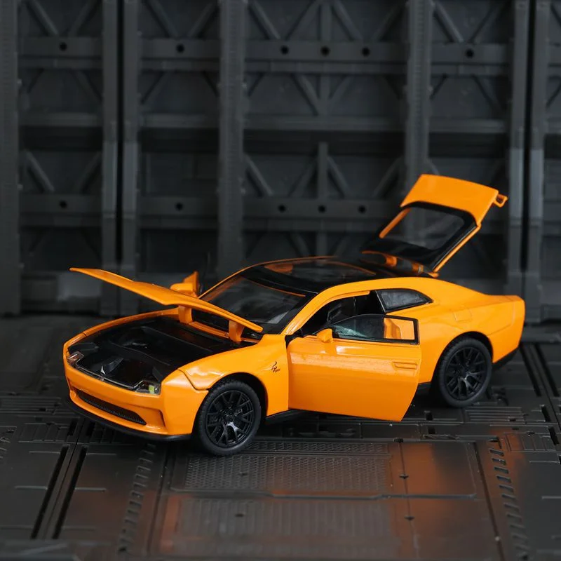 

1:32 Dodge Challenger SRT Hellcat Alloy New Energy‌ Sports Car model Diecast Racing Car Vehicle Model Sound Light Kids Toy Gift