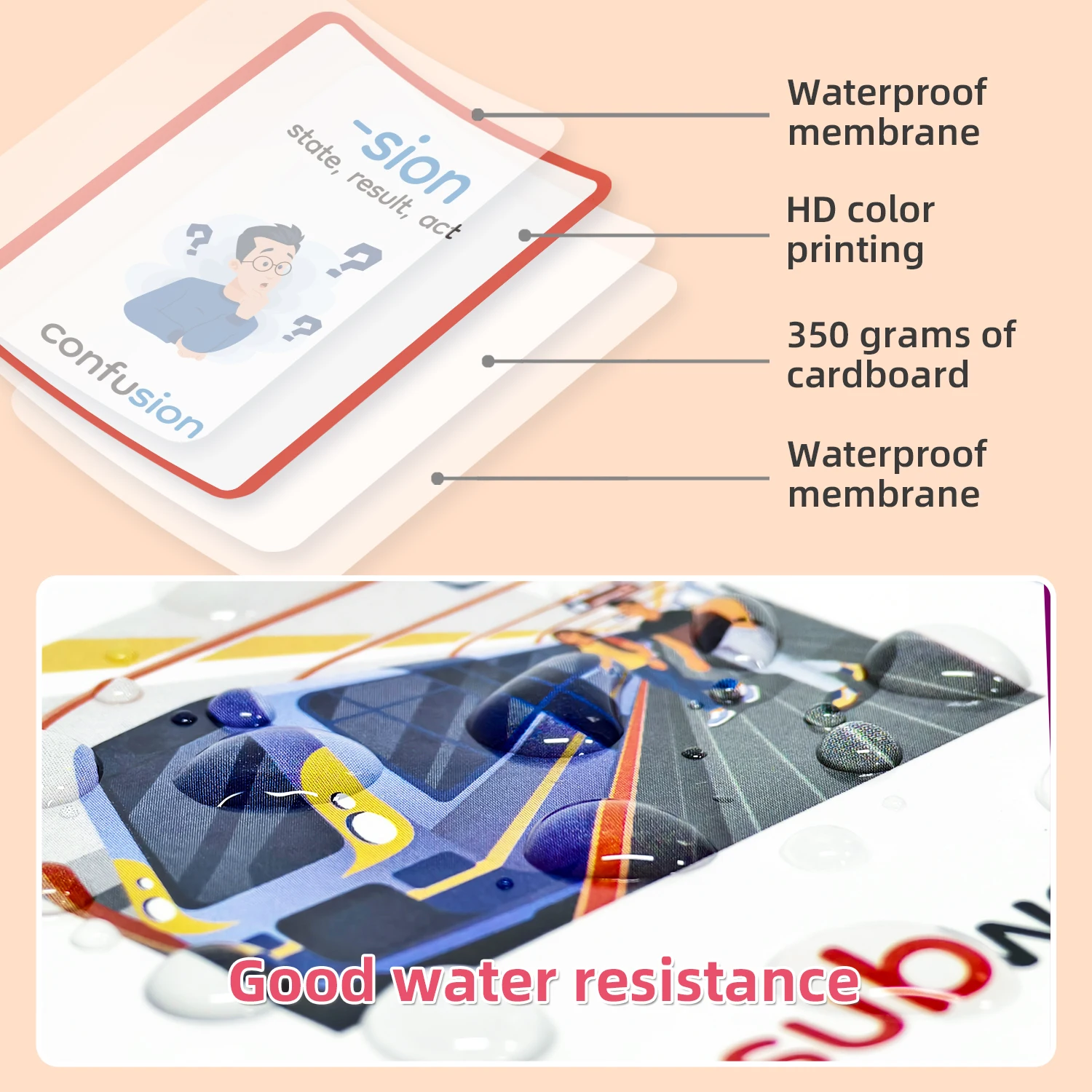 Cartes flash d'apprentissage des premiers et des suffixes double face, 15 pièces, maîtrisez facilement la formation des mots, idéales pour l'école à domicile et l'éducation