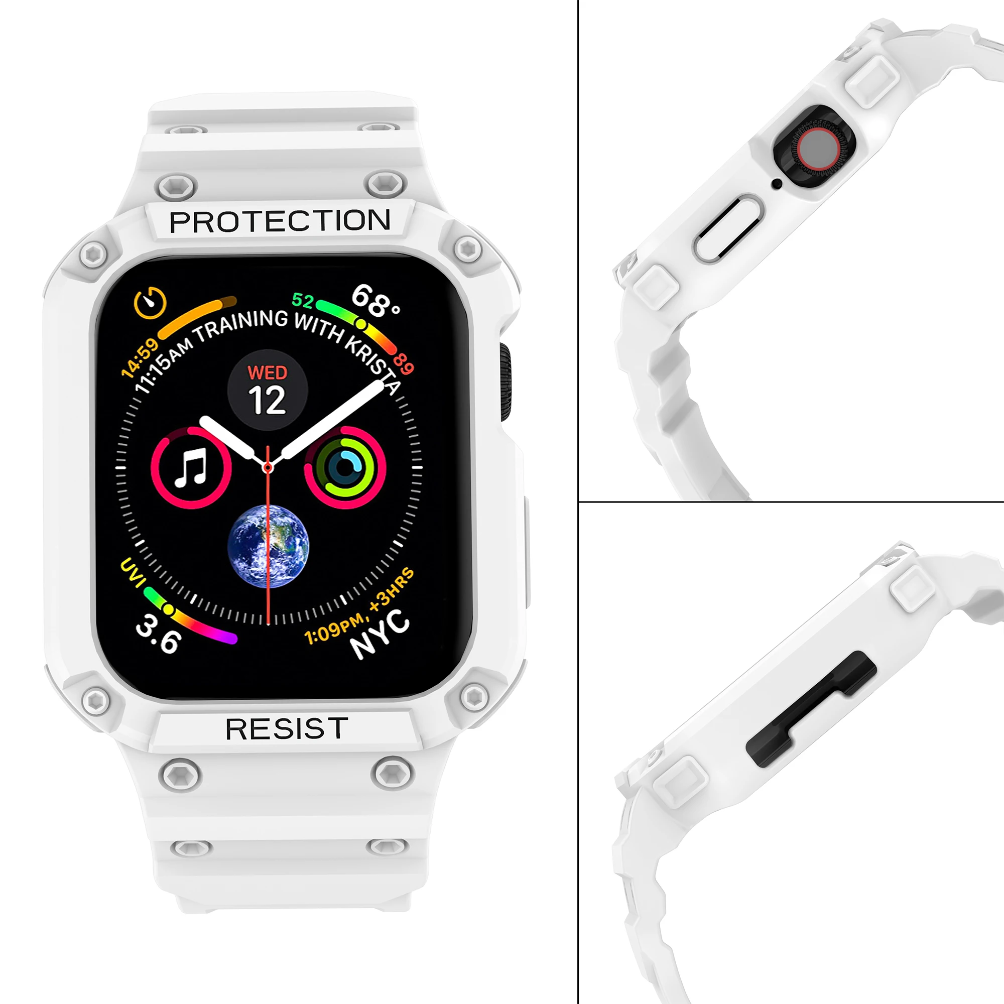 For Apple Watch 45mm 44mm 49mm 41mm 40mm iWatch Series Ultra 9 8 7 6 5 SE 4 3 2 1 Strap , Sport Protective Replacement Wristband