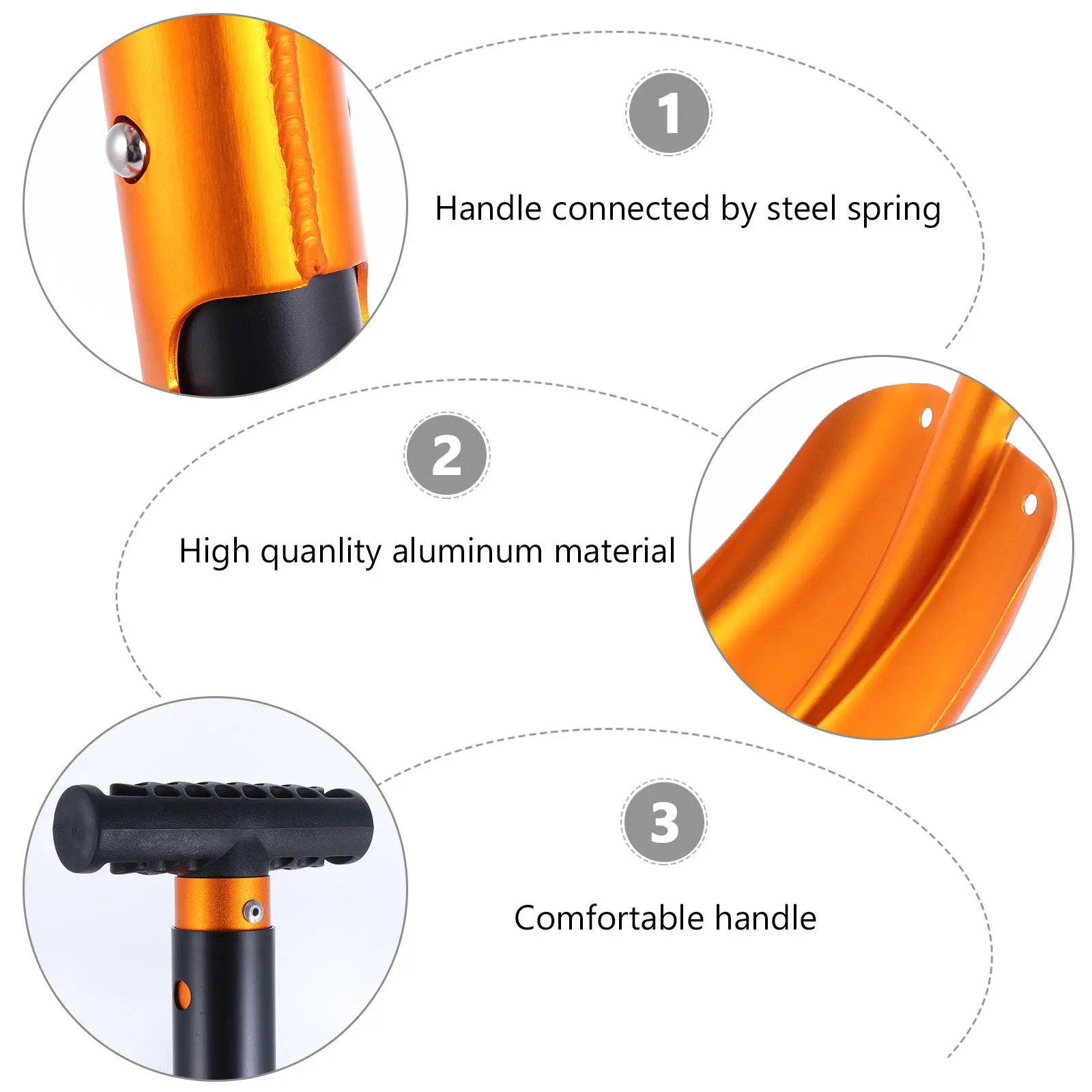 

Складная лопата для уборки снега, 1 шт., с алюминиевой головкой, портативный инструмент для удаления снега с автомобиля, для использования на улице, складной скребок для льда, лопата для удаления инея