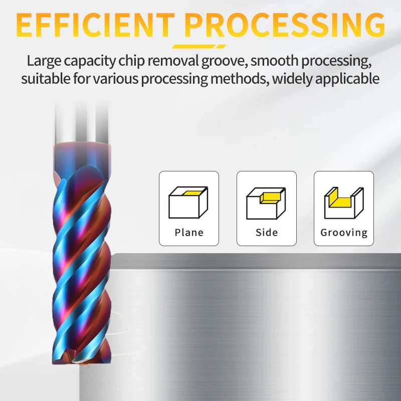 

EVROPA TAP Концевые фрезы, 4 флейты, длина 100 мм, HRC50, твердосплавная концевая фреза, фреза с ЧПУ из вольфрамовой стали, концевая фреза, станки