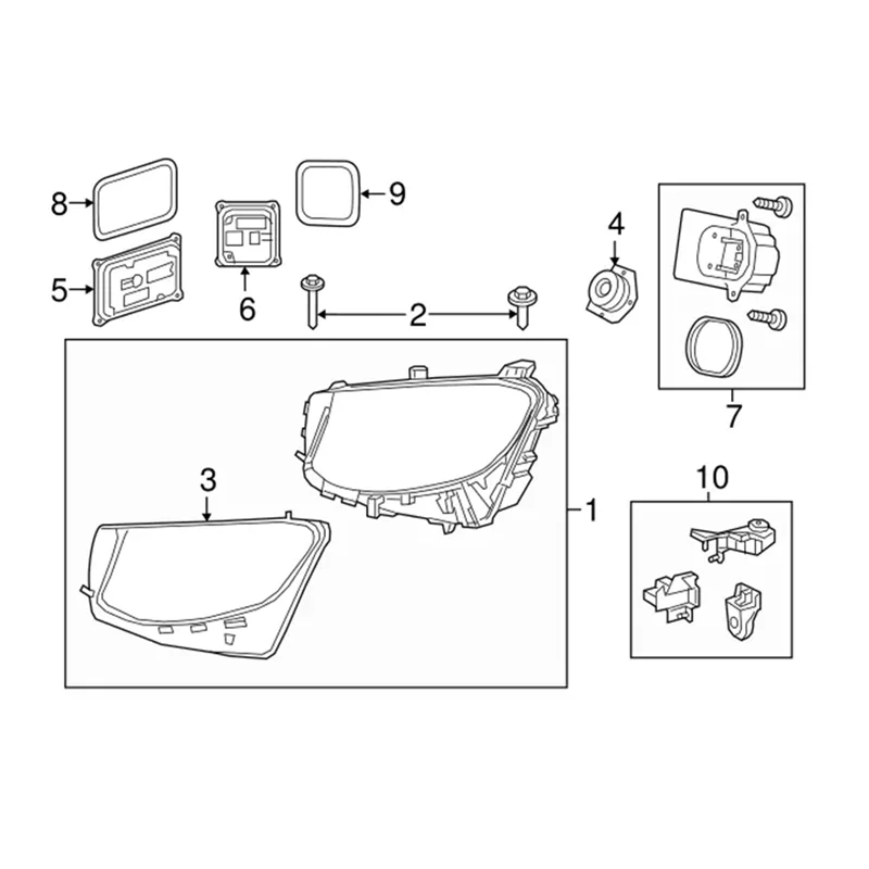 مجموعات دعامات إصلاح المصابيح الأمامية للسيارة GLC-Class X253 C253 20-2022 كشافات جبل Rs قوس #3