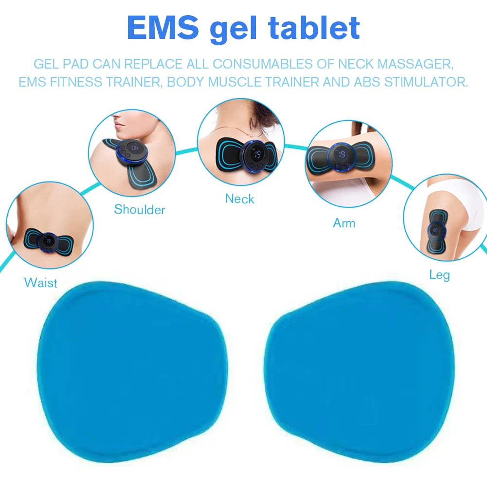 Parche masajeador de repuesto, Gel de silicona, parche muscular Abdominal, reutilizable, seguro, cómodo, inofensivo, accesorios de entrenamiento, 1 par/2 uds.