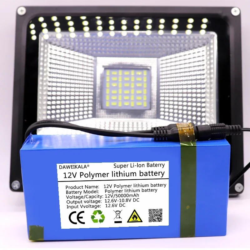 12V battery lithium battery Polymer Lithium Battery large capacity 50000mAh Lever Speaker Solar Lamp Outdoor Power Long life