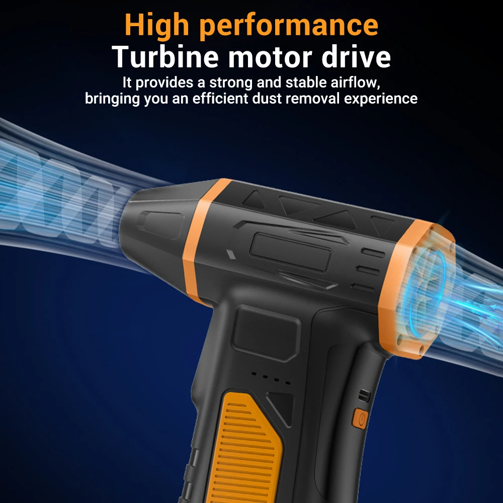 

7800000RPH Воздуходувка Электрический турбовентилятор Бесщеточный двигатель Высокоскоростной турбоструйный вентилятор Перезаряжаемый через USB Мощный пылеочиститель