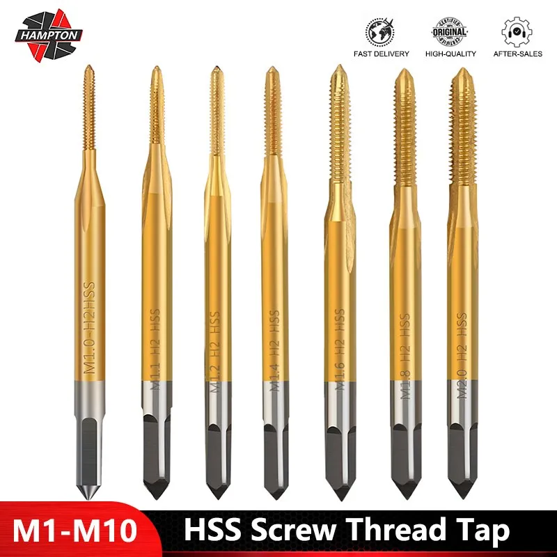 

M1-M10 HSS Screw Thread Tap 6542 Titanium Coated Straight Flute Thread Tap Hand Tools