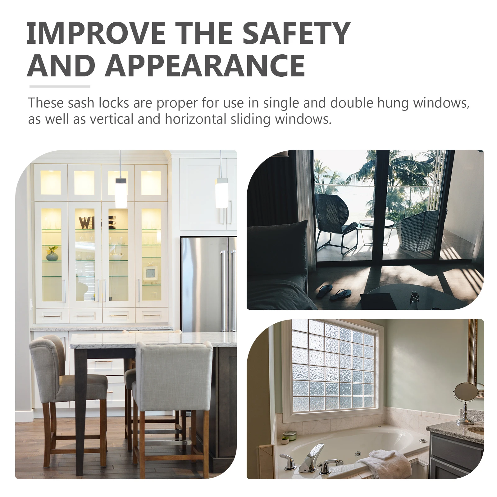 Sash Sliding Lock Double Hung Lock Security Window Latch Replacement Safety Bars For Vertical Horizontal Sliding Windows