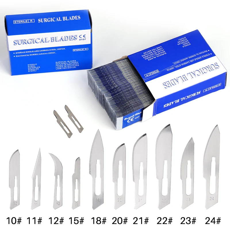 100pcs Surgical Blade, Made of Carbon Steel Material - Suitable for Dental Surgery, Carving, Mobile Phone Repair, and DIY