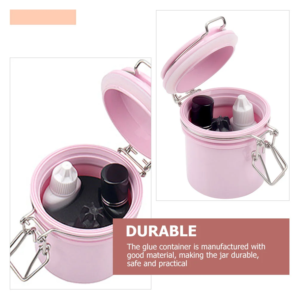 Pots de scellage de colle précieuse, bigoudi de cils, vernis à ongles professionnel, bouteille en plastique sèche, stockage