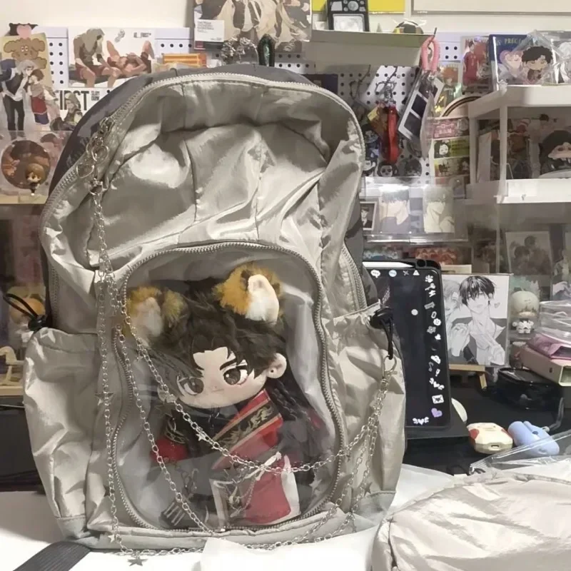 Detachable Transparent Ita Mochila Doll Show Mochilas Mujer Large Capacity School Bag Harajuku Chain Backpack Y2K Bolsos