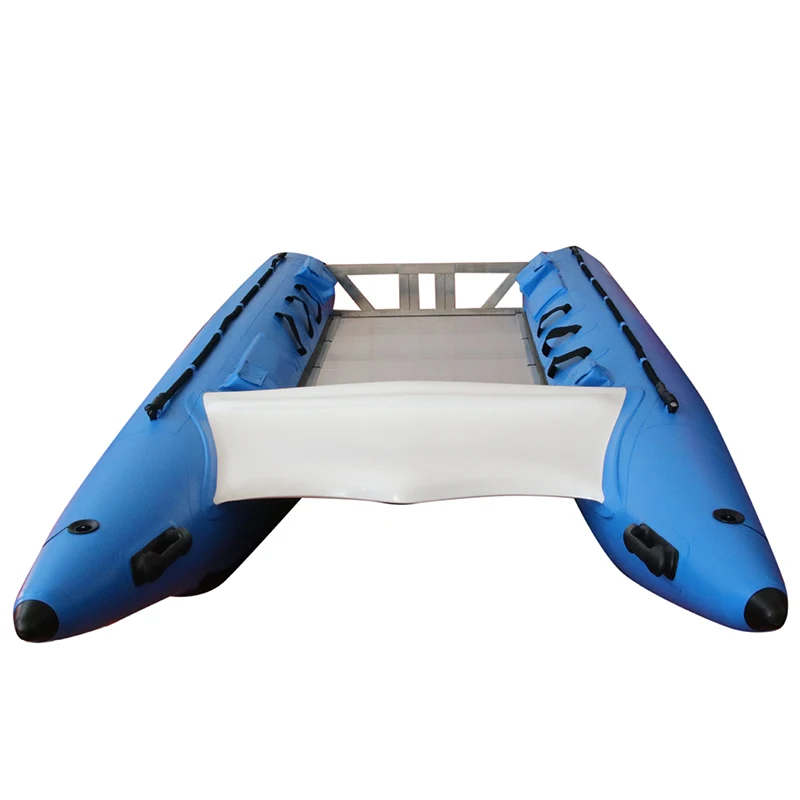 2024 حار بيع 6-شخص سباق قارب ألومنيوم قابل للنفخ عالية السرعة Catamaran الرعد قارب القط المطاط 410 سنتيمتر كاياك للبيع