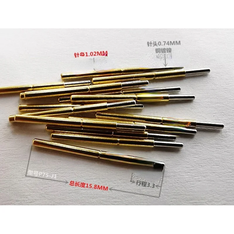 100ชิ้น1 # เบอร์ 1 มม.PCB Thimble P75-J1 รอบหัวทดสอบทองแดงวัสดุสั้น Probe