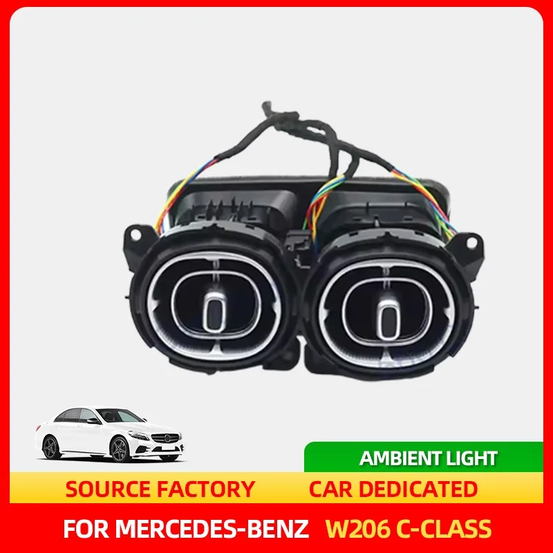 

Interior Stickers 64 Color Ambient Ligh For Mercedes Benz W206 C-class Car LED Turbine Air Outlet Center Console Light Speake Co