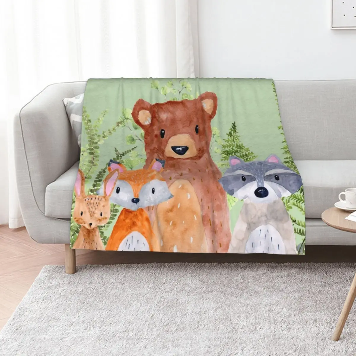 Woodland and Fern mix Throw Blanket Beach Designers Luxury heavy to sleep Picnic Loose Blankets