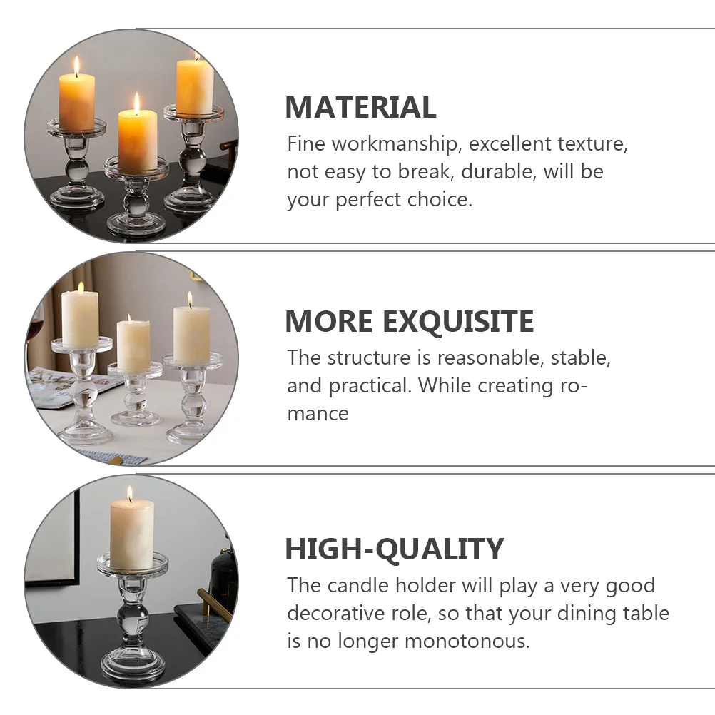 

1Pcs Glass Holder Decorative Candlestick Romantic Candlelight Dinner Prop Creative Home Desktop Decoration