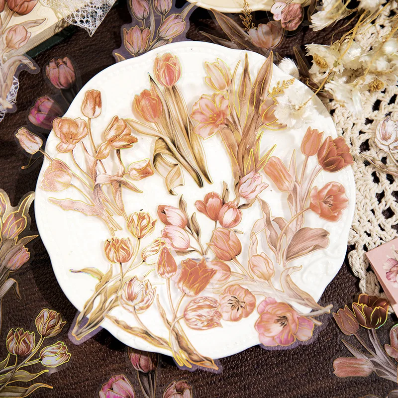 Card Lover 20 Pcs[Speak To Flowers Series] Aesthetics Butterfly Journal Stickers Waterproof Paper Sticker Material Scrapbook Kit