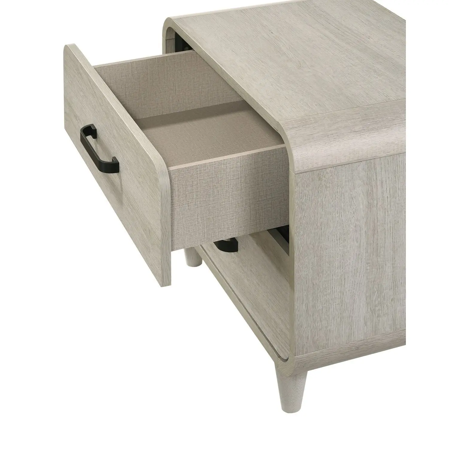 Contemporary Style Solid Wood 1pc Nightstand With Unique White Finish Two Drawers Bedroom Furniture
