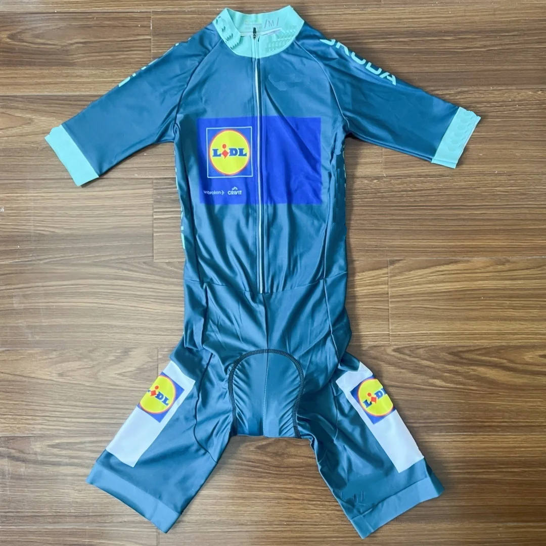 

LASER CUT Skinsuit 2025 LIDL TEAM TDF GREEN Bodysuit SHORT Cycling Jersey Bike Bicycle Clothing