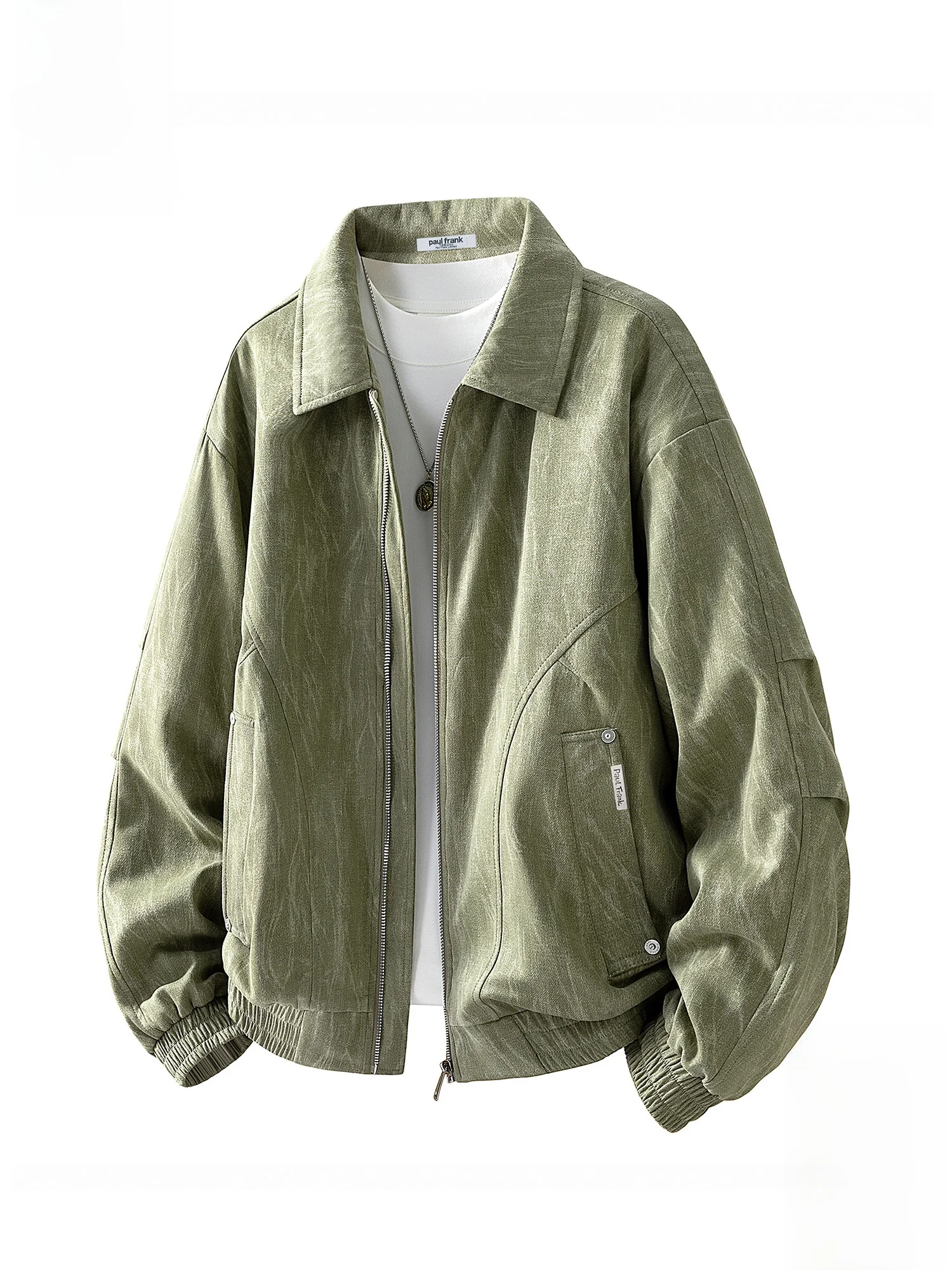 

Loose Fit Monkey American Sle Collar Dye Jaet Men's Spring Casual Outerwear Youth Trendy Polyester Fiber