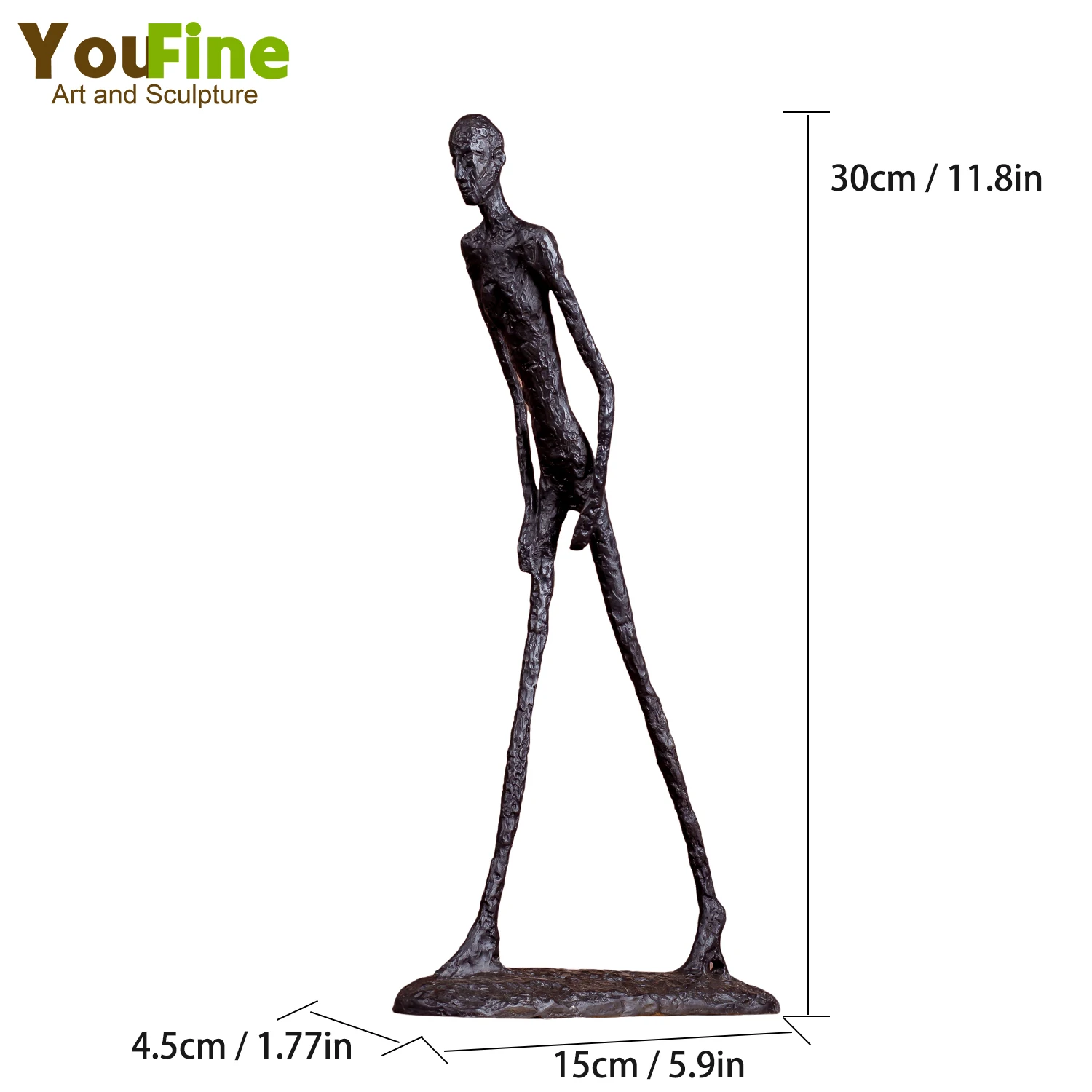 30cm Giacometti Sculpture Bronze Walking Man Statue Abstract Skeleton Hot Casting Art Figurine Famous Replica Crafts Home Decor