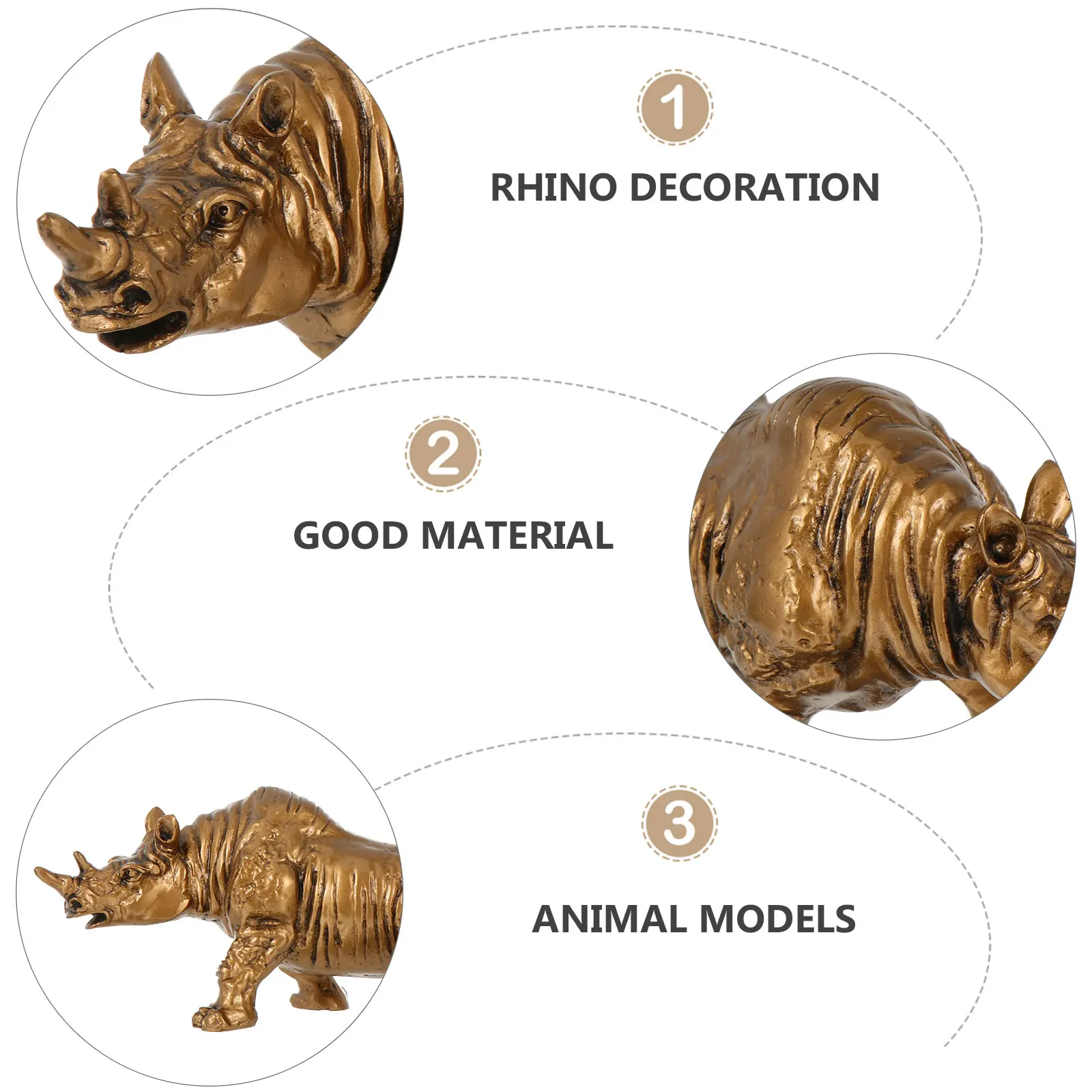 

Resin Rhinoceros Figurines Mini Lightweight Home Office Decor Elegant Gifts Kids Table Adornments Set Statue Craft
