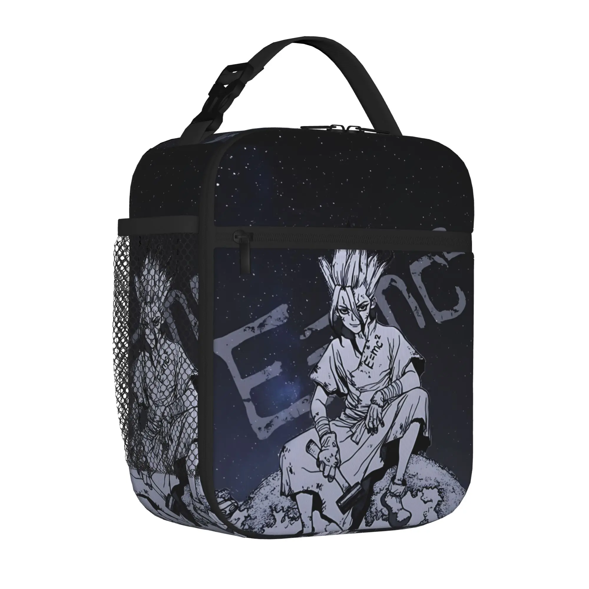 1 Piece For Students Food Container Senku Ishigami Planet Sci Fi Space Portable Pocket Dr.STONE Zipper Closure Food Pouch