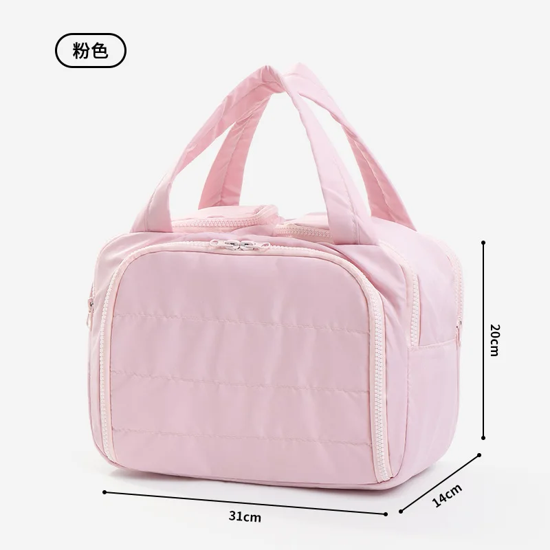 Große, tragbare, leichte Make-up-Tasche für Damen, Reisetasche für verschiedene Aufbewahrungszwecke, tragbarer Organizer, Kosmetiktasche, Waschtasche – Detail 1