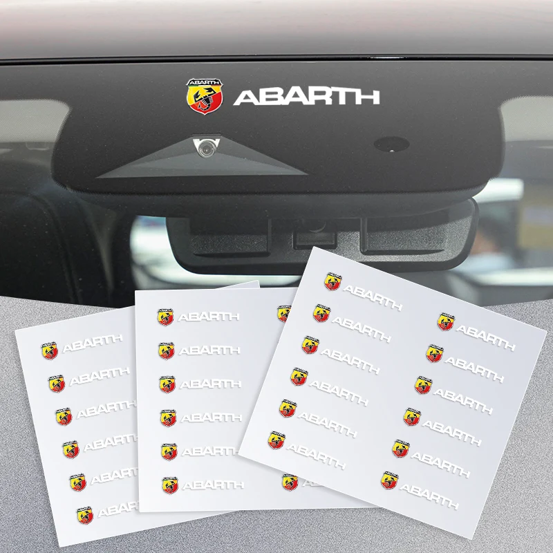 Car Steering Wheel Badge Stickers Car Door Handle Label Decal For Abarth Chevrolet Renault Alfa Romeo Ford JEEP Acura Mitsubishi
