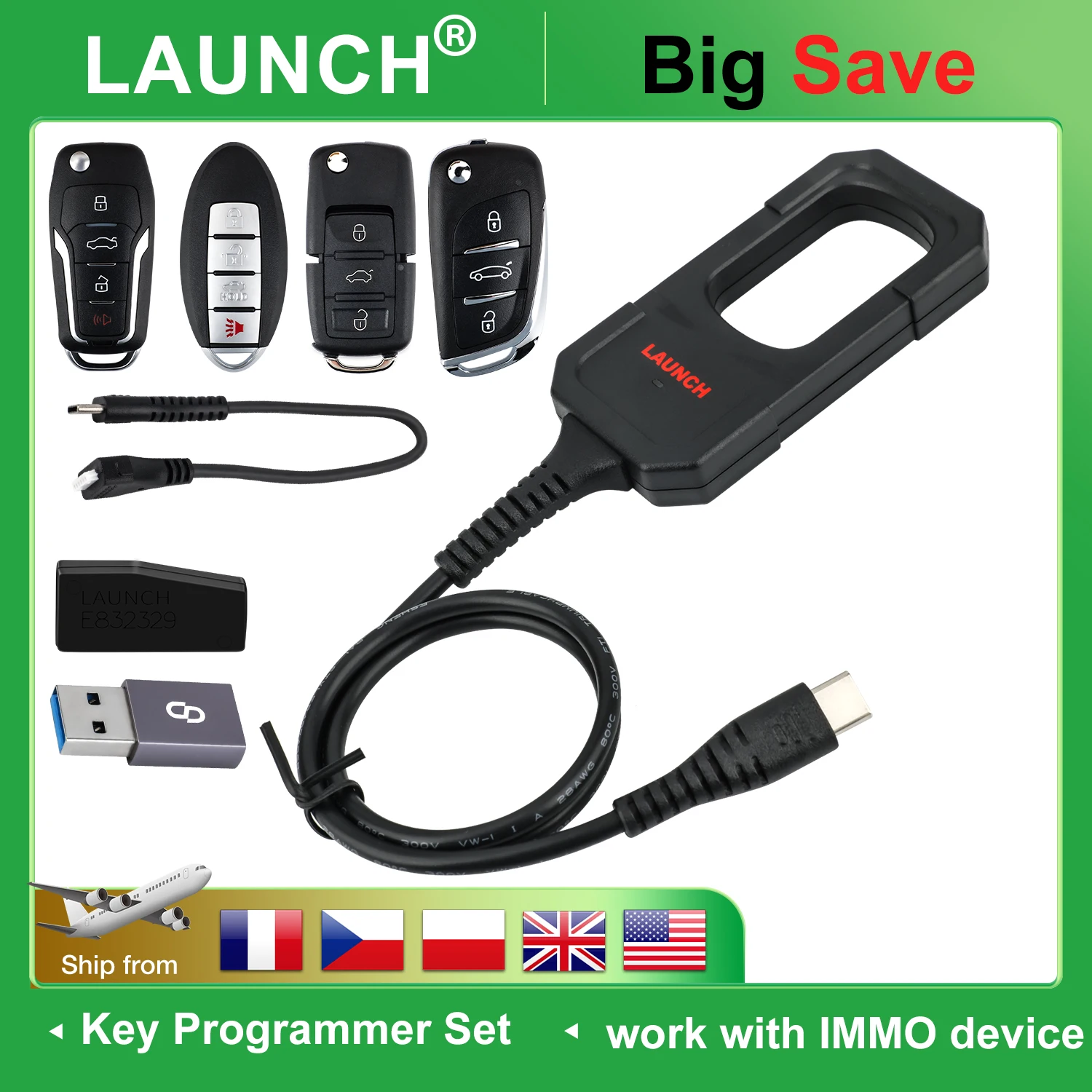 LAUNCH X431 Key Programmer 4 Keys Set IMMO Programming Tools work with X431 PAD V/ IMMO ELITE/IMMO PLUS /PROG 3