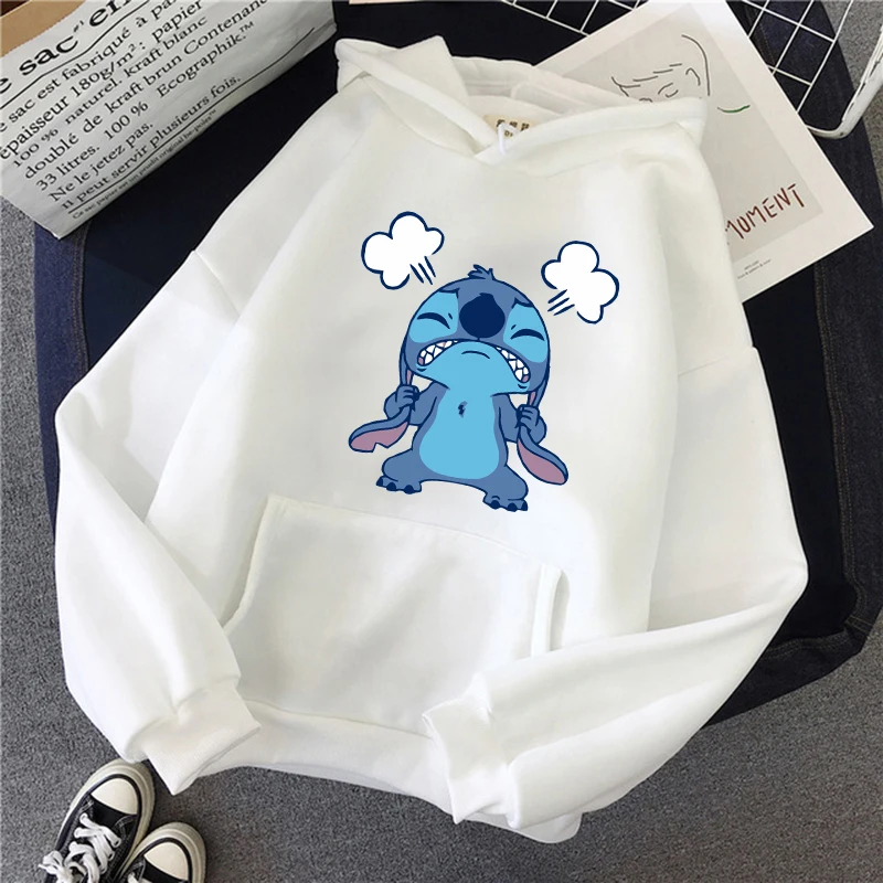 2024 Disney Stitch Hoodies Women Autumn Winter Harajuku Cute Anime Sweatshirt Manga Streetwear Hoody Female Unisex Sweatshirts