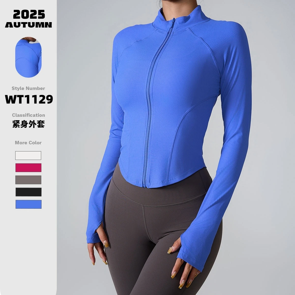 Women's Long-Sleeved Clothes Zipper Sports Jacket Top Outer Wear Professional Training Running Fitness Clothes Spring