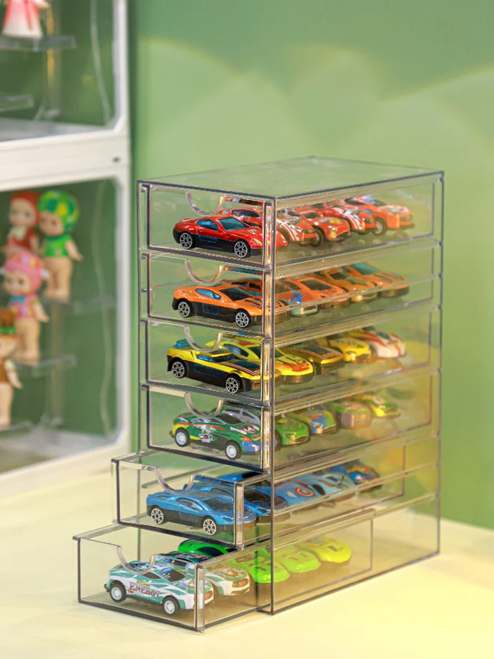 10 PièCes Vitrine en Acrylique Transparent pour Moule de Voiture, Roues